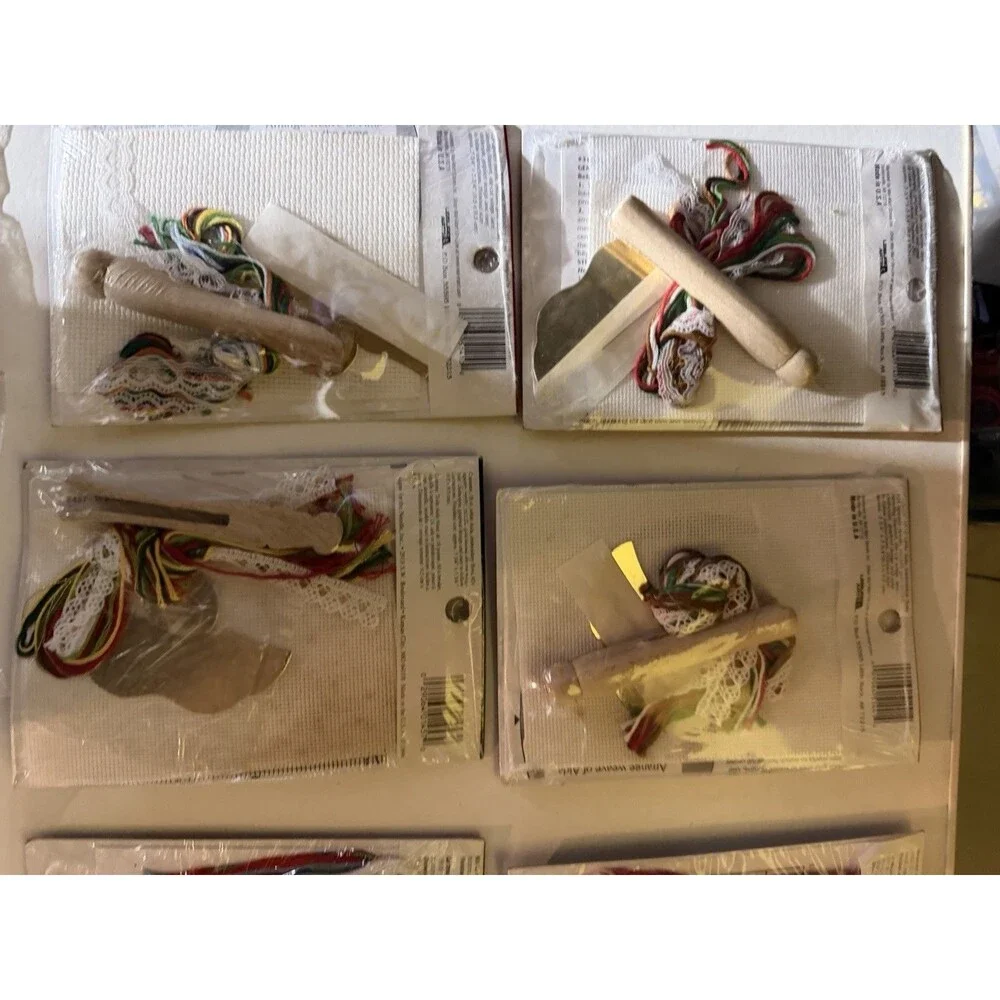 Vtg Cross Stitch Set Of 15 Christmas Themed Holiday Sets